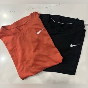 Set of 2 Nike Dri-FIT Shirts Women’s Size L/XL Orange & Black Activewear Running